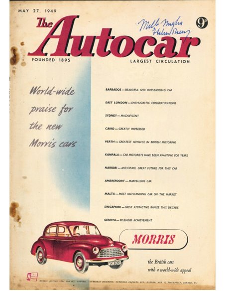 1949 THE AUTOCAR ZEITSCHRIFT 05 ENGLISCH