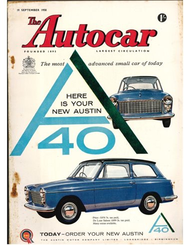 1958 THE AUTOCAR ZEITSCHRIFT 09 ENGLISCH
