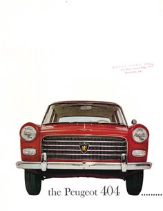 1962 PEUGEOT 404 SALOON BROCHURE ENGLISH (US)