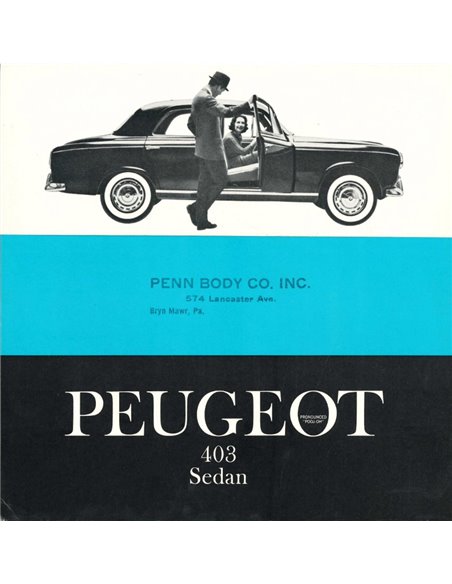1960 PEUGEOT 403 LIMOUSINE PROSPEKT ENGLISCH (USA)