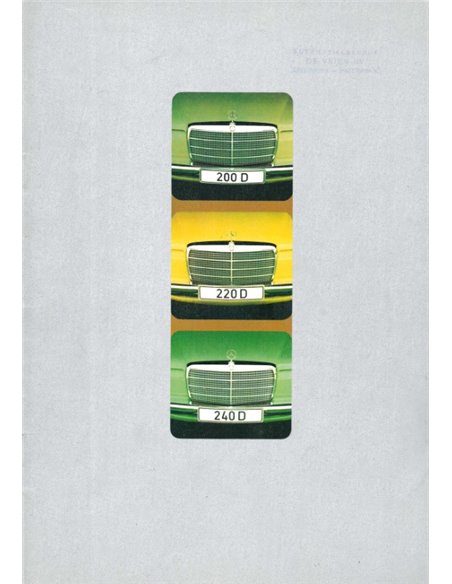 1973 MERCEDES BENZ E CLASS DIESEL BROCHURE DUTCH