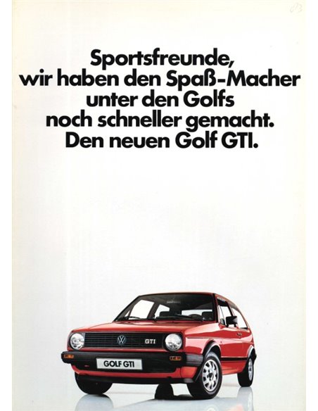 1983 VOLKSWAGEN GOLF PROSPEKT DEUTSCH