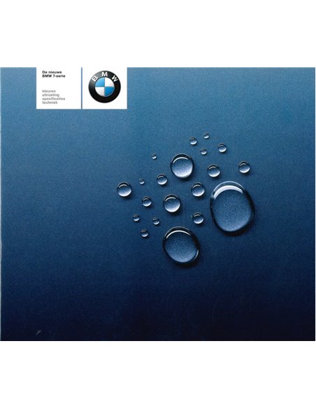 2001 BMW 7 SERIE BROCHURE NEDERLANDS