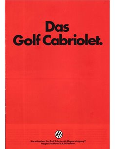 1985 VOLKSWAGEN GOLF CABRIOLET PROSPEKT DEUTSCH