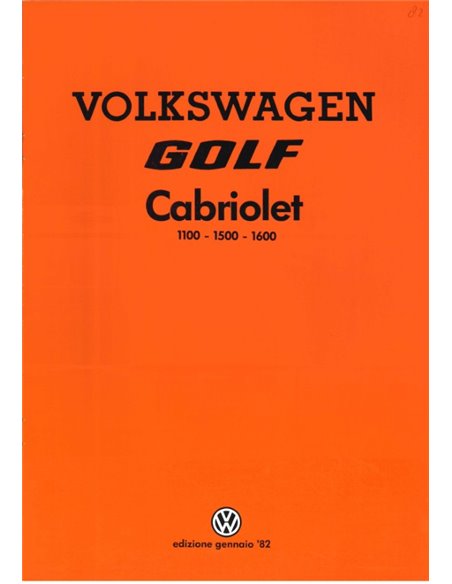 1982 VOLKSWAGEN GOLF CABRIOLET BROCHURE ITALIAANS