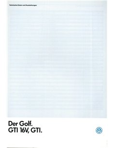 1987 VOLKSWAGEN GOLF GTI 16V PROSPEKT DEUTSCH 2