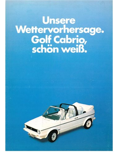 1983 VOLKSWAGEN GOLF CABRIO PROSPEKT DEUTSCH