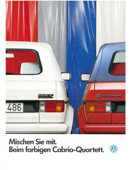 1985 VOLKSWAGEN GOLF CABRIOLET PROSPEKT DEUTSCH
