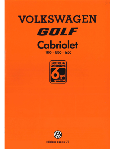 1979 VOLKSWAGEN GOLF CABRIOLET PROSPEKT ITALIENISCH