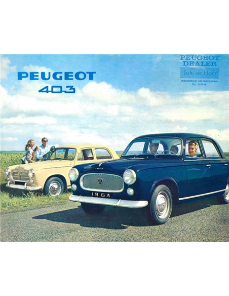 1963 PEUGEOT 403 PROSPEKT NIEDERLÄNDISCH