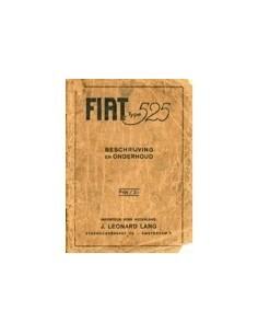 1929 FIAT TYPE 525 INSTRUCTIEBOEKJE NEDERLANDS