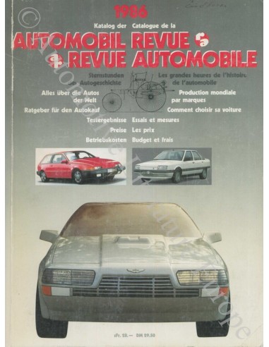 1986 AUTOMOBIL REVUE YEARBOOK GERMAN FRENCH