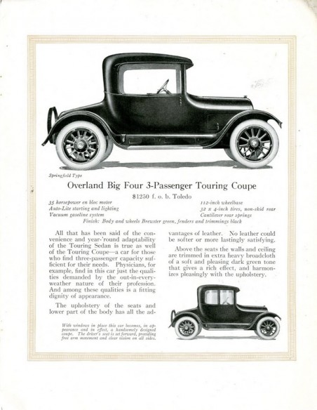 1917 OVERLAND FOURS BROCHURE ENGELS