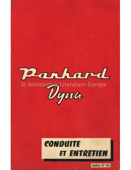 1958 PANHARD DYNA OWNERS MANUAL FRENCH