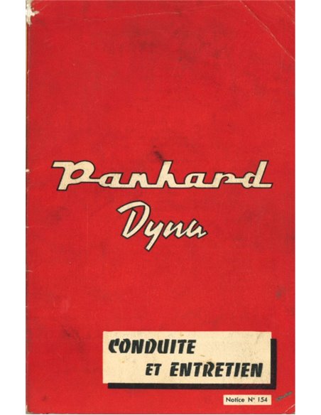 1958 PANHARD DYNA INSTRUCTIEBOEKJE FRANS