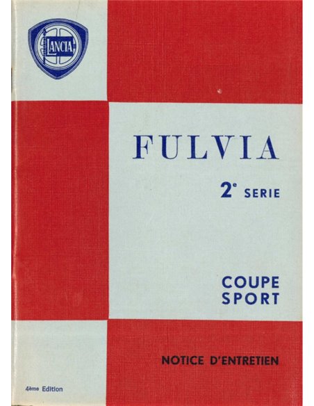 1972 LANCIA FULVIA COUPE SPORT INSTRUCTIEBOEKJE FRANS