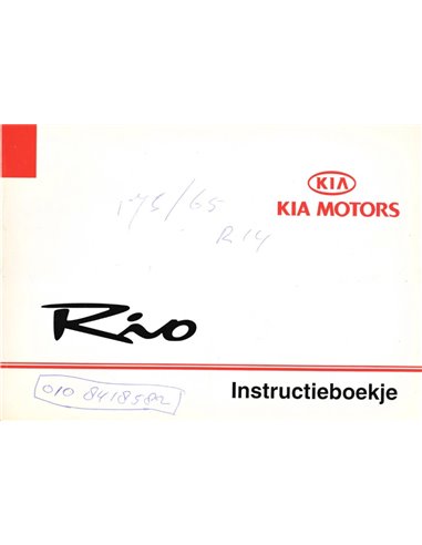 2002 KIA RIO OWNERS MANUAL DUTCH