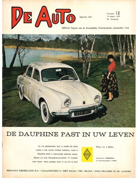 1959 DE AUTO MAGAZIN 12 NIEDERLÄNDISCH