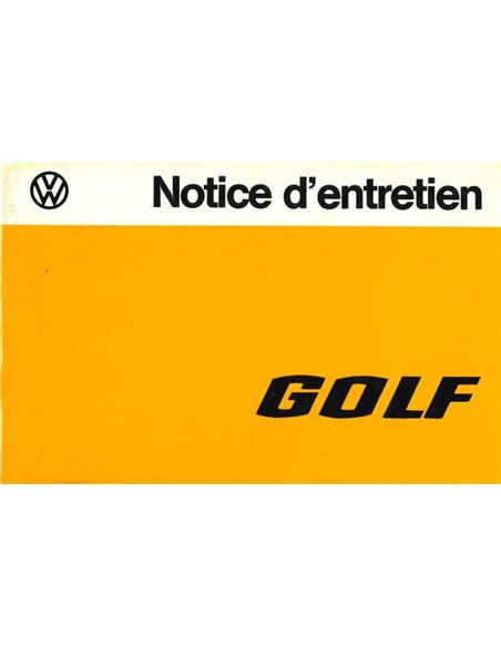 1978 VOLKSWAGEN GOLF OWNERS MANUAL FRENCH