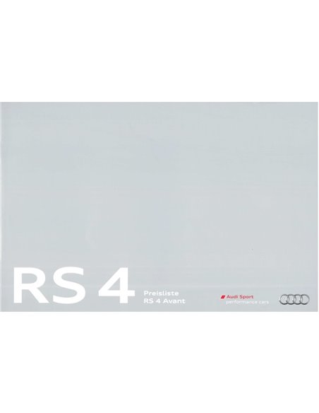 2012 AUDI RS4 AVANT HARDBACK BROCHURE GERMAN