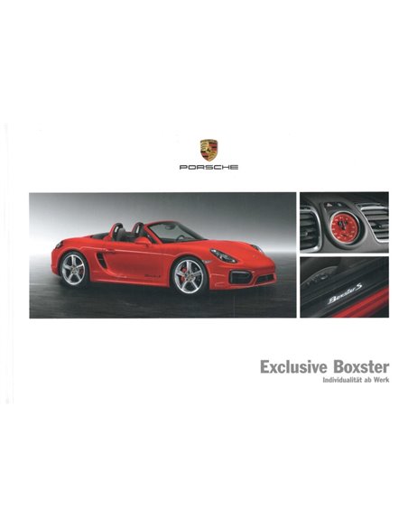 2016 PORSCHE EXCLUSIVE BOXSTER HARDCOVER BROCHURE DUITS
