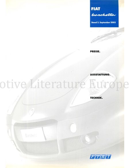 2003 FIAT BARCHETTA PROSPEKT DEUTSCH