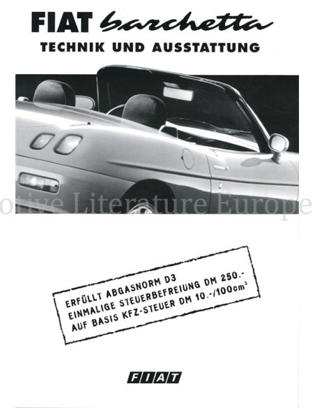 1999 FIAT BARCHETTA LMITED EDITION BROCHURE GERMAN