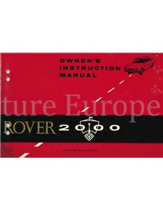1966 ROVER 2000 OWNER'S MANUAL ENGLISH