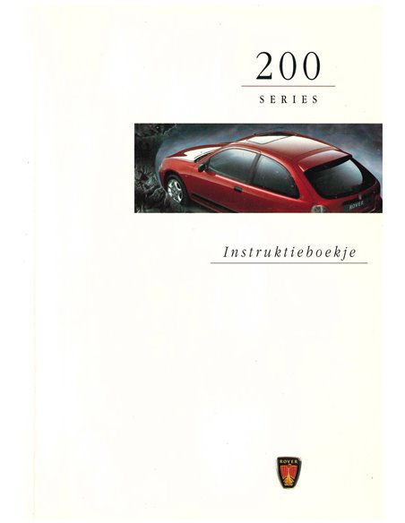 1996 ROVER 200  BETRIEBSANLEITUNG NIEDERLÄNDISCH