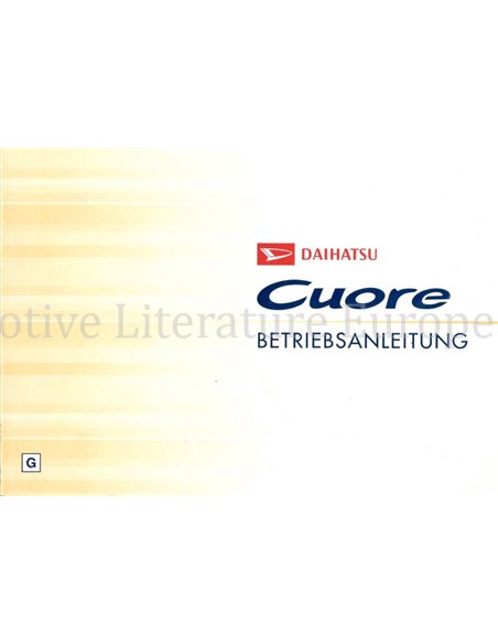 2008 DAIHATSU CUORE OWNERS MANUAL GERMAN