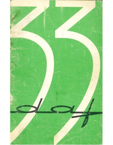 1967 DAF 33 BETRIEBSANLEITUNG NIEDERLÄNDISCH