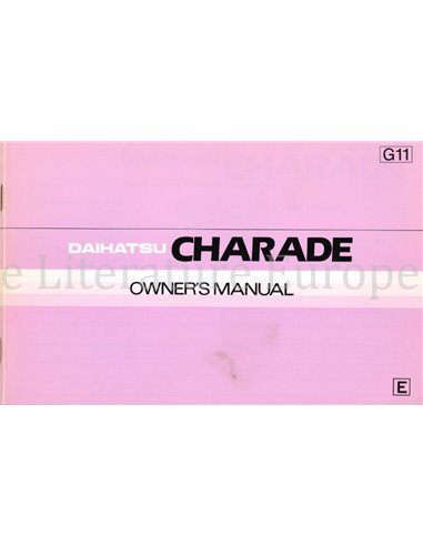 1977 DAIHATSU CHARADE BETRIEBSANLEITUNG ENGLISCH