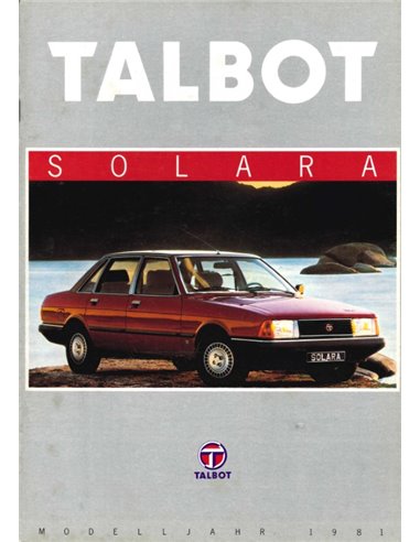 1981 TALBOT SOLARA BROCHURE DUITS