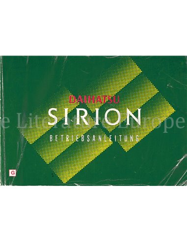 2001 DAIHATSU SIRION BETRIEBSANLEITUNG DEUTSCH
