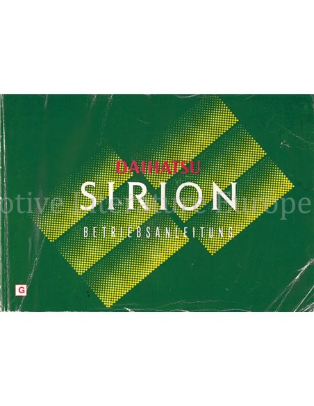 2001 DAIHATSU SIRION BETRIEBSANLEITUNG DEUTSCH