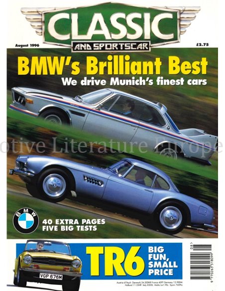 1996 CLASSIC AND SPORTSCAR MAGAZINE AUGUST ENGLISH