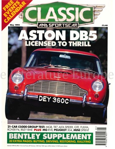 1994 CLASSIC AND SPORTSCAR MAGAZINE MAY ENGLISH