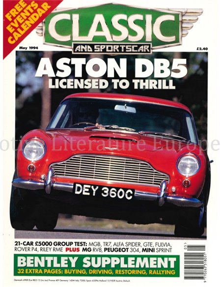 1994 CLASSIC AND SPORTSCAR MAGAZINE MAY ENGLISH