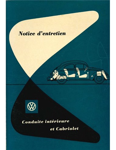 1954 VOLKSWAGEN BEETLE SALOON | CONVERTIBLE OWNERS MANUAL FRENCH