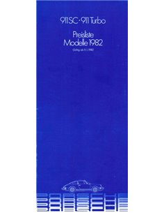 1982 PORSCHE 911 SC | TURBO PRICE LIST GERMAN