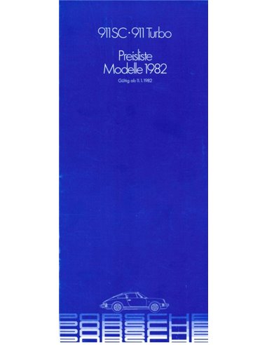 1982 PORSCHE 911 SC | TURBO PREISLISTE DEUTSCH