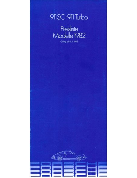 1982 PORSCHE 911 SC | TURBO PRIJSLIJST DUITS