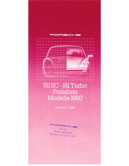 1980 PORSCHE 911 SC | TURBO PRICE LIST GERMAN