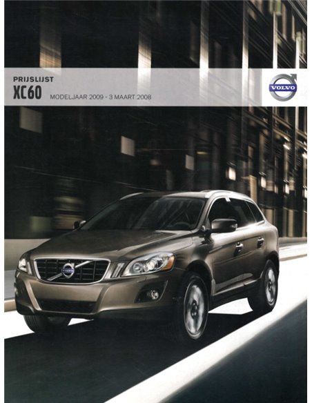 2008 VOLVO XC60 PREISLISTE PROSPEKT NIEDERLÄNDISCH