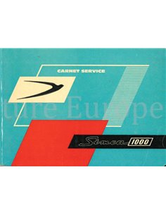 1963 SIMCA 1000 CARNET SERVICE FRANS