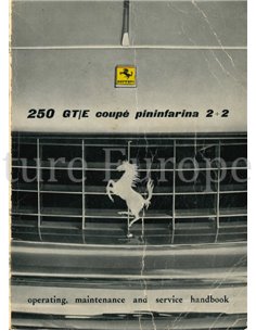 1963 FERRARI 250 GT/E COUPE PININFARINA 2+2 BETRIEBSANLEITUNG ENGLISCH