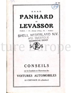 1929 PANHARD & LEVASSOR BETRIEBSANLEITUNG FRANZÖSISCH