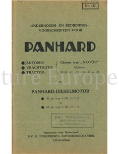1949 PANHARD DIESELMOTOR INSTRUCTIEBOEKJE NEDERLANDS