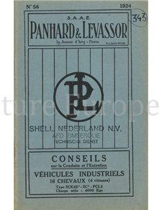 1924 PANHARD & LEVASSOR INSTRUCTIEBOEKJE FRANS