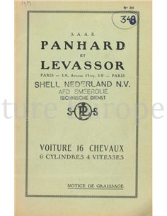 1929 PANHARD & LEVASSOR INSTRUCTIEBOEKJE FRANS